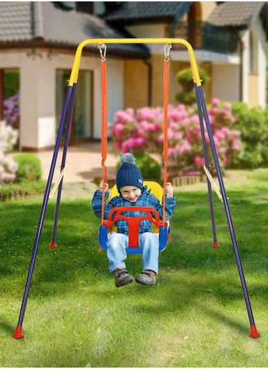 6 Months+ Portable Foldable Multifunction Swing, Baby Swing Seat for Indoor &amp; Outdoor Use BS66-P (W110 x D160 x H150)cm - Pink