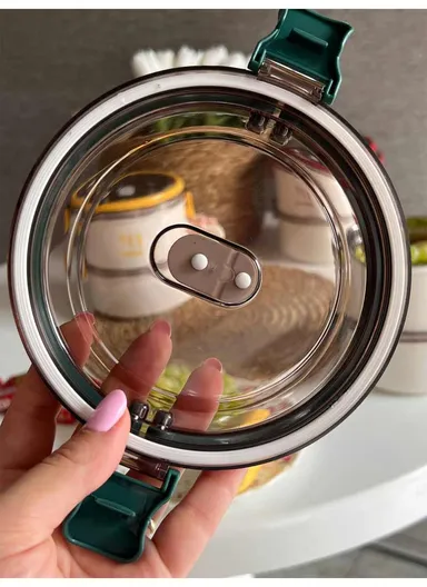 1.4L Double-Layer 304 Stainless Steel Inner Material Lunch Box 493 (D14.5 x H16)cm - Yellow