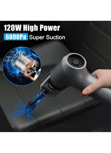 3-in-1 30W Blow &amp; Suction Vacuum Cleaner, 1800mAh Rechargeable Vacuum Cleaner with 1L Capacity, 30000rpm Cleaner with 3 Nozzles JMK1600