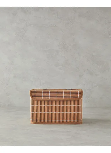 Hardwood Bamboo Storage Box 28x20x18 cm Coffee