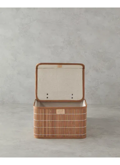Hardwood Bamboo Storage Box 28x20x18 cm Coffee