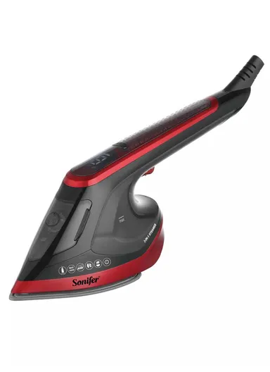 1800W 3 in 1 Multifunctional Non-Stick Ceramic Plate Steam Iron With 100ml Water Tank Capacity &amp; Automatic Shutdown SF-9133A - Red