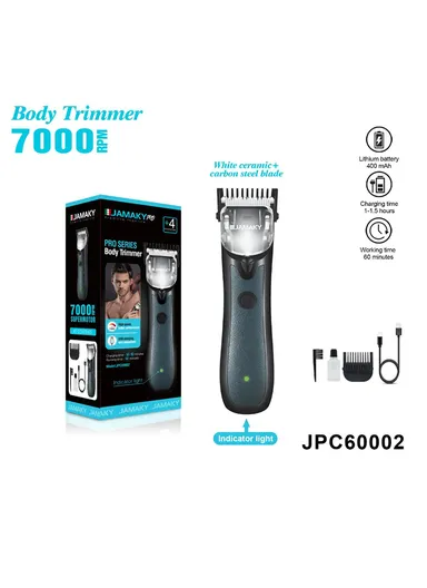 400mAh 7000RPM Rotating Speed Body Trimmer With Guide Comb, Cleaning Brush, Oil &amp; Indicator Light jpc60002