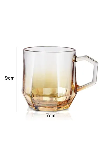 280ml 6 Pcs Luxurious Set Transparent Glass Cup For Drinking Water &amp; Juice JXZB101 - GOLD