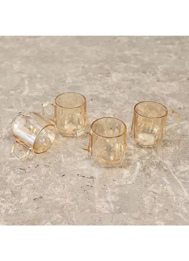 280ml 6 Pcs Luxurious Set Transparent Glass Cup For Drinking Water &amp; Juice JXZB101 - GOLD