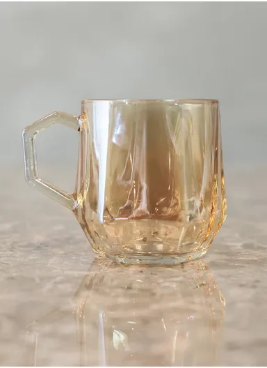 280ml 6 Pcs Luxurious Set Transparent Glass Cup For Drinking Water &amp; Juice JXZB101 - GOLD