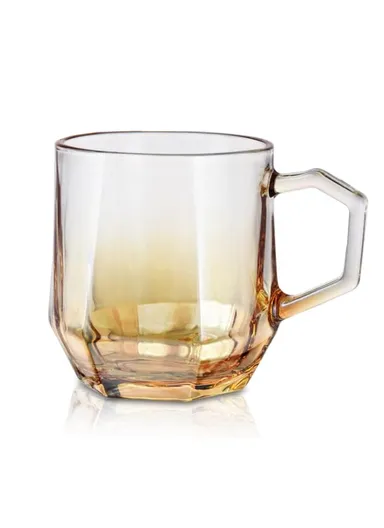 280ml 6 Pcs Luxurious Set Transparent Glass Cup For Drinking Water &amp; Juice JXZB101 - GOLD