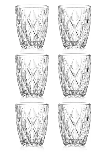 270ml 6Pcs Luxurious Round Glass Cup Set With Elegant Design For Beverages BM05510DL