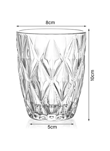 270ml 6Pcs Luxurious Round Glass Cup Set With Elegant Design For Beverages BM05510DL