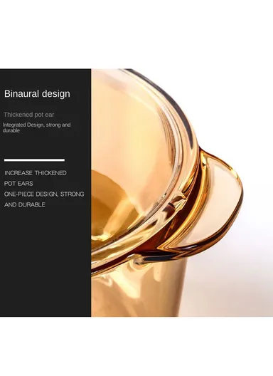 2.5L Durable &amp; Heat Resistant Glass Pot with Lid Compatible with Oven &amp; Microwave SJB-2500MLA (D19 x H11.5)cm - Transparent / Type A