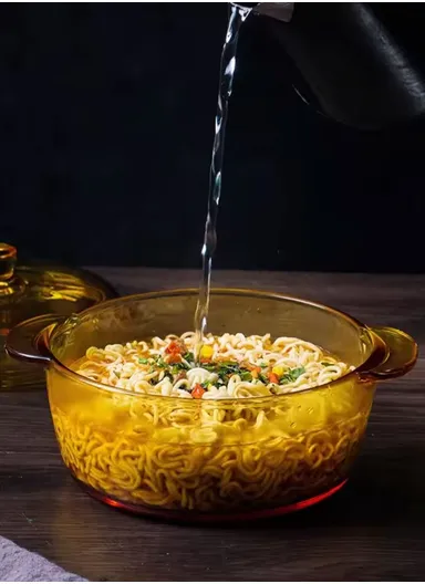 2.5L Durable &amp; Heat Resistant Glass Pot with Lid Compatible with Oven &amp; Microwave SJB-2500MLA (D19 x H11.5)cm - Transparent / Type A