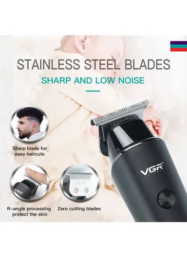 2000mAh Professional Cord Cordless Hair Clipper &amp; Beard Trimmer with Runtime 500 Minutes For Men V-937- Black