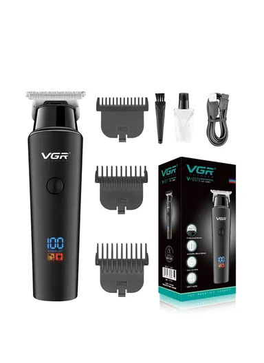 2000mAh Professional Cord Cordless Hair Clipper &amp; Beard Trimmer with Runtime 500 Minutes For Men V-937- Black