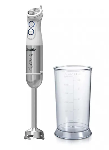 1500W Hand Blender With 600ml Measuring Cup &amp; Turbo Button SF-8142 - White