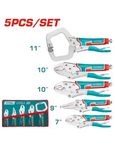 5Pcs Locking Pliers Set, For Multi-Use Indoor &amp; Outdoor 