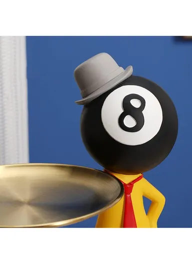 Resin Craft Billiard Doll Room Decoration with Tray For Entrance Hall, Study Room, TV Cabinet &amp; Bedroom HP-96B (H25.5 x W24cm D10)cm - No:8