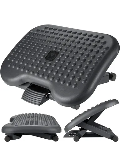 Adjustable Footrest with Massage Function, For Improved Posture &amp; Comfort (L45 x W34 x H11)cm