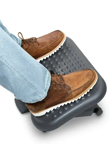 Adjustable Footrest with Massage Function, For Improved Posture &amp; Comfort (L45 x W34 x H11)cm