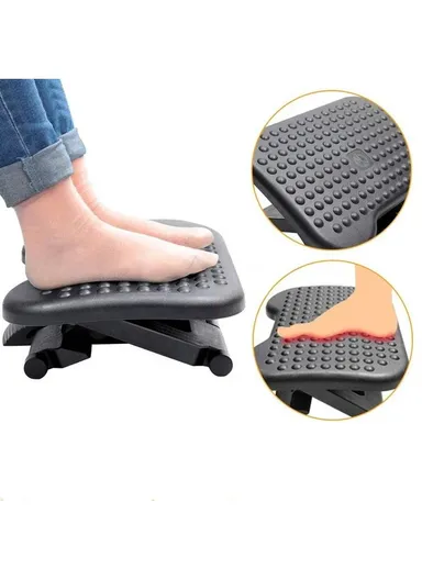 Adjustable Footrest with Massage Function, For Improved Posture &amp; Comfort (L45 x W34 x H11)cm