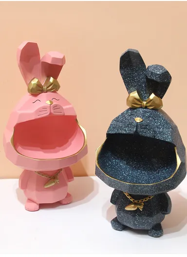 Big Mouth Rabbit Home Decoration for Living Room, Bedroom, Study Room &amp; Kitchen LD-20E (H40 x W18 x D21)cm - Smoke Grey Blue