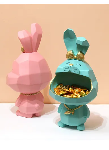 Big Mouth Rabbit Home Decoration for Living Room, Bedroom, Study Room &amp; Kitchen LD-20E (H40 x W18 x D21)cm - Smoke Grey Blue