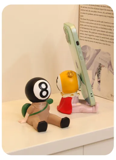Resin Craft Billiard Doll Home Decoration Cue Organizer, Mobile Phone Holder BN-206-8 (L9 x W7 x H10)cm - Style 1