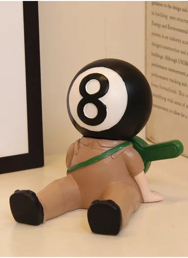 Resin Craft Billiard Doll Home Decoration Cue Organizer, Mobile Phone Holder BN-206-8 (L9 x W7 x H10)cm - Style 1