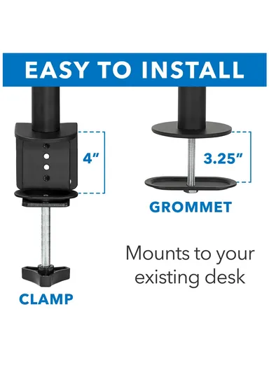 Dual Monitor Mount with Full Articulation, Ideal for Screens up to 32" inches, Adjustable Height &amp; Cable Management, (W73 x H40)cm