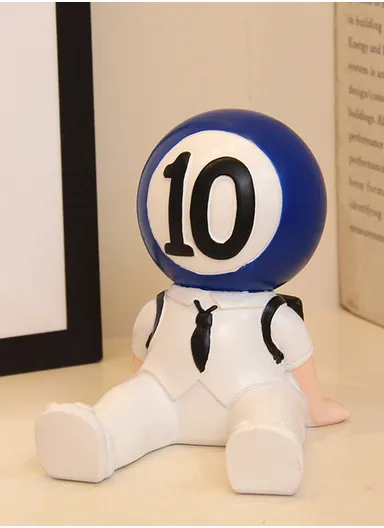 Resin Craft Billiard Doll Home Decoration Cue Organizer, Mobile Phone Holder BN-206-10 (L9 x W7 x H10)cm - Style 2