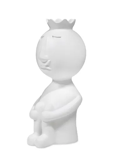 Art Vase, Flower Pot Vase Plant Pot for Home Decor N-242B (W10 x D9 x H19)cm - White