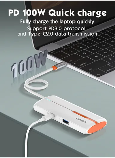 5-in-1 USB-C Multi-Port Hub with PD 100W Quick Charge DS-25U (L11 x W4 x H1.65)cm