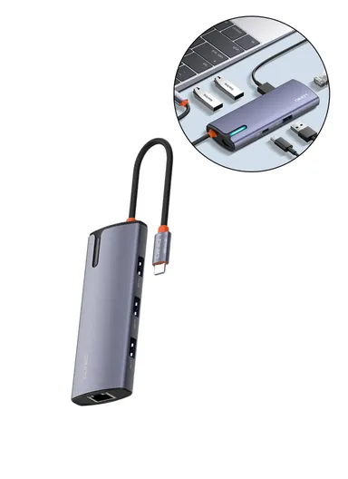 6-in-1 USB-C Hub with 100W PD Quick Charge &amp; 4 USB 3.0 Ports DS-16U (L11 x W4 x H1.65)cm