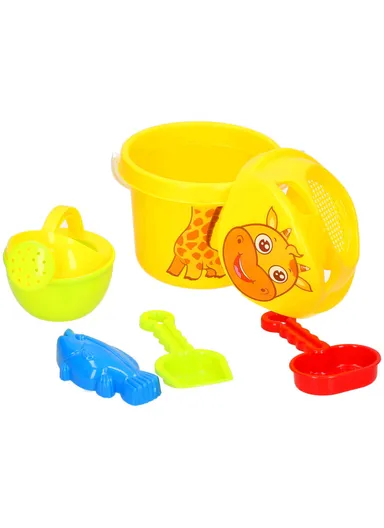  5Pcs Sand Toys with A Giraffe-shaped Bucket &amp; Other Accessories For Kids To Play On The Beach