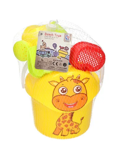  5Pcs Sand Toys with A Giraffe-shaped Bucket &amp; Other Accessories For Kids To Play On The Beach