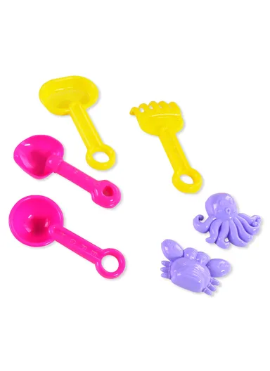 7Pcs Plastic Beach Toy Truck with Sand Tools Set For Children- Green