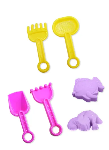 7Pcs Plastic Beach Toy Truck with Sand Tools Set For Children- Blue