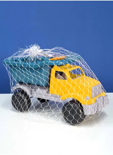 5Pcs Sand Truck &amp; Accessories Strainer, Shovel Beach Garden Toy Kids Play Set - Yellow