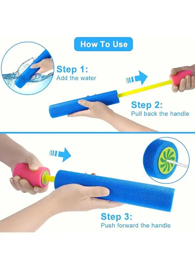 40-65CM Outdoor Foam Water Blaster Squirt Gun Outdoor Up To 30 ft For Kids