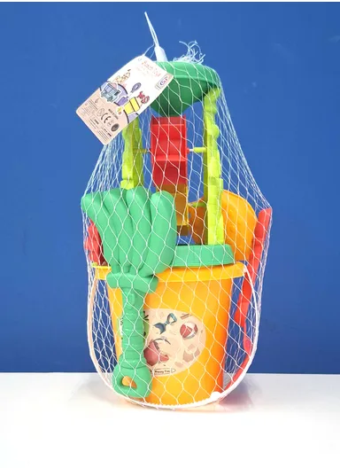 7Pcs Set Beach Toy Set with Special Windmill, Shovel &amp; Bucket For Kids- Orange