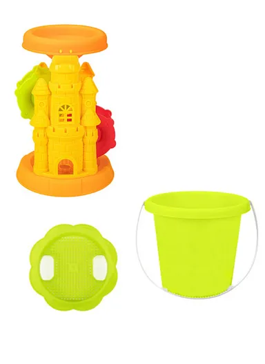 7Pcs Set Beach Toy Set with Special Windmill, Shovel &amp; Bucket For Kids - Green