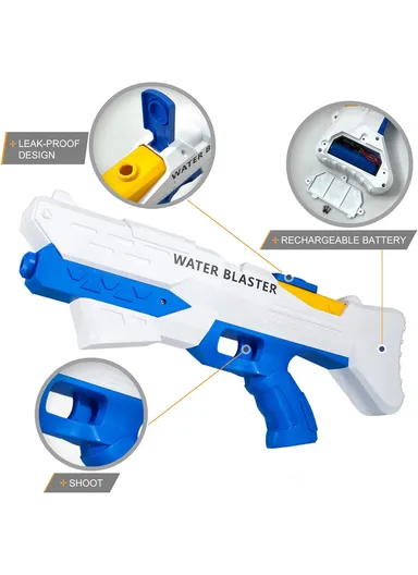 Electric Water Gun Automatically High-Pressure Water For Outdoor Water Shooting Game (L40 x W17 x H5)cm - Blue