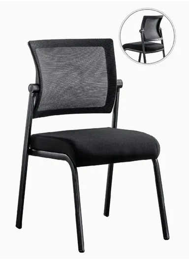 Elegant Desk Chair, Office Chair with Thick Seat Cushion (W50 x D56 x H90)cm - Black