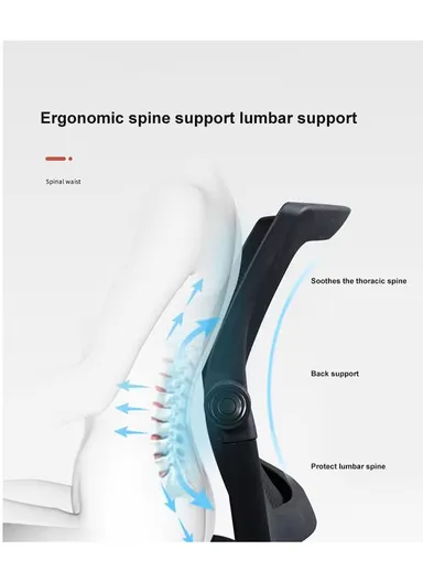 Elegant Desk Chair, Office Chair with Thick Seat Cushion (W50 x D56 x H90)cm - Black