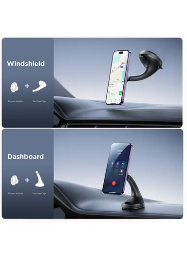 4.7-7” Magnetic Car Phone Mount Air Vent &amp; Windshield Holder JR-ZS406- Black