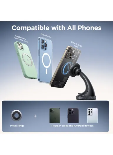 4.7-7” Magnetic Car Phone Mount Air Vent &amp; Windshield Holder JR-ZS406- Black