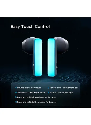 IceLens Series wireless headphones with LED lights JR-TC1- White
