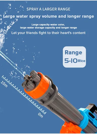 High-Pressure Plastic Water Gun For Beach Water Fight Shooting Game Toy- Green