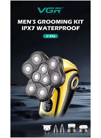 6-IN-1 Waterproof IPX7 Electric Rotary Shaver SET V-396