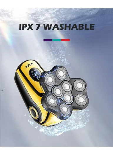 6-IN-1 Waterproof IPX7 Electric Rotary Shaver SET V-396
