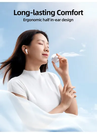 30mAh Jpods Series TWS Half-In-Ear Bluetooth Wireless Earphone JR-PB2- Black